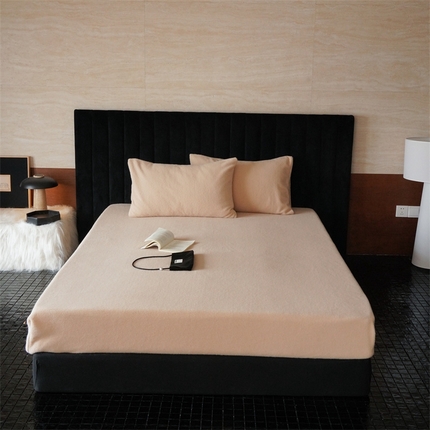 91家纺网 家纺一手货源 找家纺 三味舒屋 2025秋冬新款仿生羊毛绒安可拉系列单品床笠枕套 锡兰杏