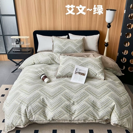 91家纺网 家纺一手货源 找家纺 （总）未来家居 2024新款卡口款全棉加厚活性超柔磨毛四件套