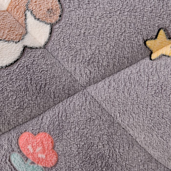 91家纺网 家纺一手货源 找家纺 锦逸家居 2024新款AB版雪花绒冬被羊羔绒冬被被子被芯春秋被 云朵萌熊