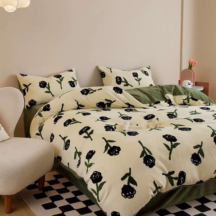 91家纺网 家纺一手货源 找家纺 时光里 2024新款230克牛奶绒印花四件套 绿野仙踪