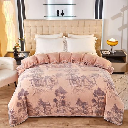 凤杰家纺 2025新款牛奶绒被套系列 水墨江南