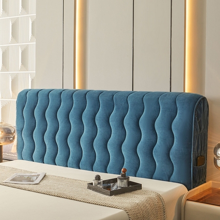 91家纺网 家纺一手货源 找家纺 （总）情恒家纺 2025新款A类婴儿绒曲线双面加厚床头罩大靠背靠垫