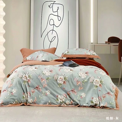 91家纺网 家纺一手货源 找家纺 （总）未来家居 2024新款卡口款全棉加厚活性超柔磨毛四件套