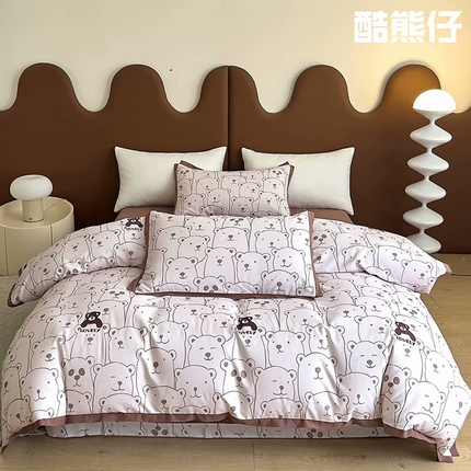 91家纺网 家纺一手货源 找家纺 （总）未来家居 2024新款卡口款全棉加厚活性超柔磨毛四件套