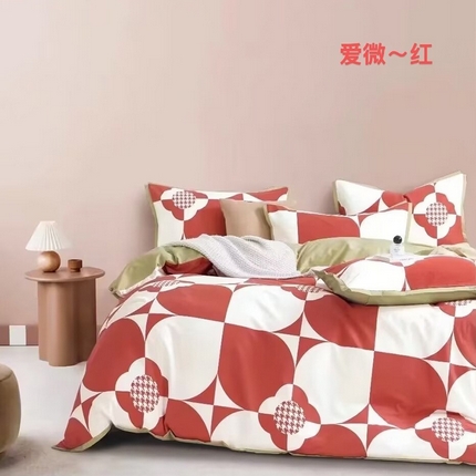 91家纺网 家纺一手货源 找家纺 （总）未来家居 2024新款卡口款全棉加厚活性超柔磨毛四件套