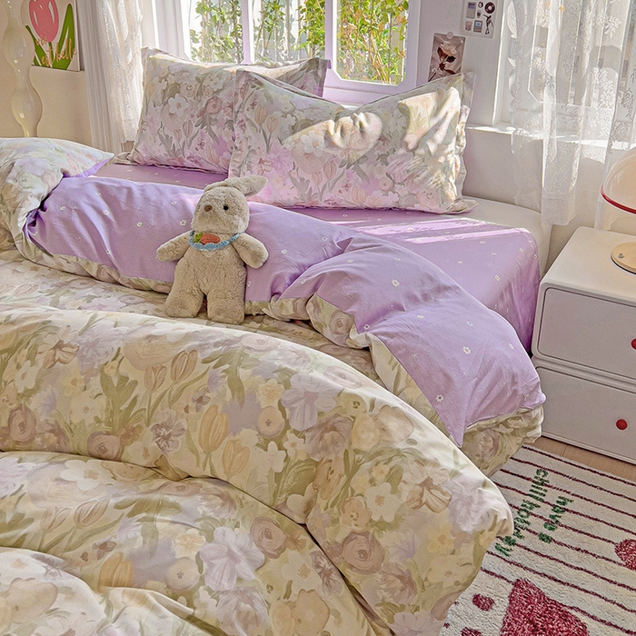 91家纺网 家纺一手货源 找家纺 卡普纯棉全棉四件套13070喷气床单款床笠款三件套 蒂芙娜-咖