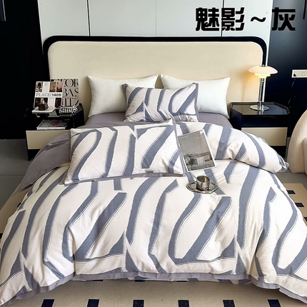 91家纺网 家纺一手货源 找家纺 （总）未来家居 2024新款卡口款全棉加厚活性超柔磨毛四件套