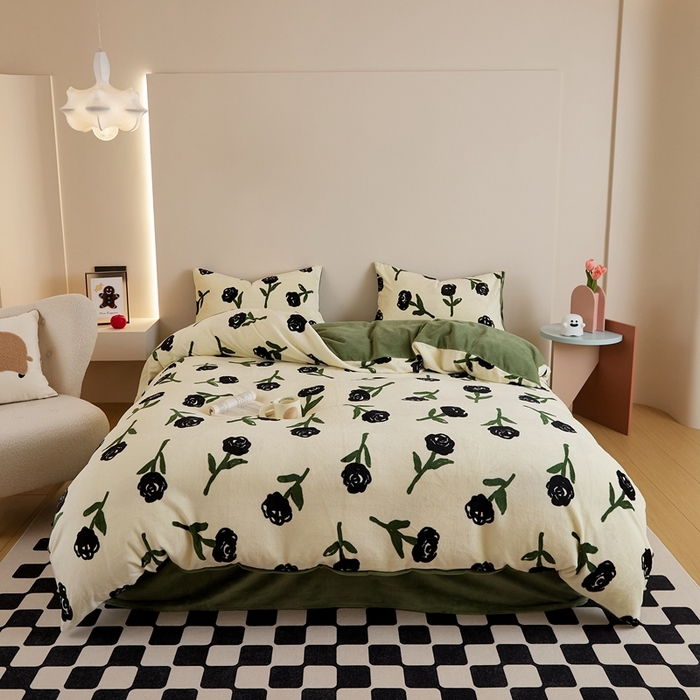 91家纺网 家纺一手货源 找家纺 时光里 2024新款230克牛奶绒印花四件套 绿野仙踪