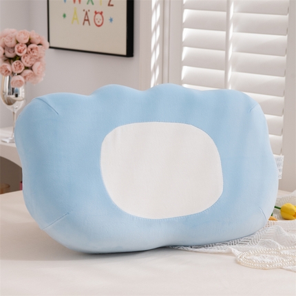 91家纺网 家纺一手货源 找家纺 （总）仁宇枕业 2024新款水晶绒贴布绣0-6-12岁婴幼儿童幼儿园学生枕头萌萌猫爪记忆枕芯