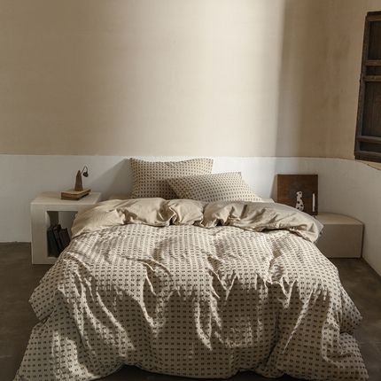 简家居 2024新款色织提花四件套 苏打泡泡 米黄