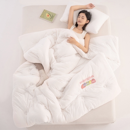 薇玛仕 2025秋冬新款-A类针织云柔棉立体烫画大豆被芯 南瓜-本白