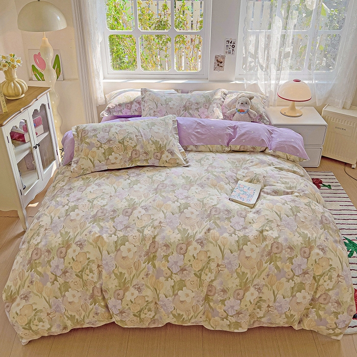 91家纺网 家纺一手货源 找家纺 卡普纯棉全棉四件套13070喷气床单款床笠款三件套 蒂芙娜-咖