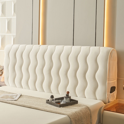 91家纺网 家纺一手货源 找家纺 （总）情恒家纺 2025新款A类婴儿绒曲线双面加厚床头罩大靠背靠垫