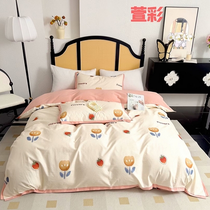 （总）未来家居 2024新款卡口款全棉加厚活性超柔磨毛四件套