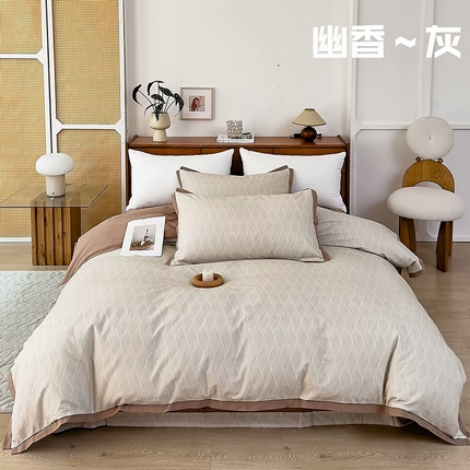 91家纺网 家纺一手货源 找家纺 （总）未来家居 2024新款卡口款全棉加厚活性超柔磨毛四件套