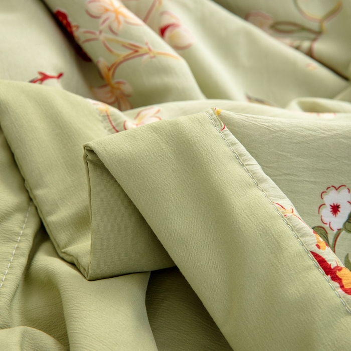 91家纺网 家纺一手货源 找家纺 梦莎被业 2025新款A类水洗棉麻夏凉被夏被四件套棉麻双层纱大豆夏被空调被直播热款-主图一 夏日风情