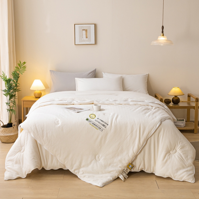 91家纺网 家纺一手货源 找家纺 A+爱家（纪梵茜）  2024新款A类元棉豆眠80大豆被被子被芯冬被子母被 80大豆被-豆眠子母被