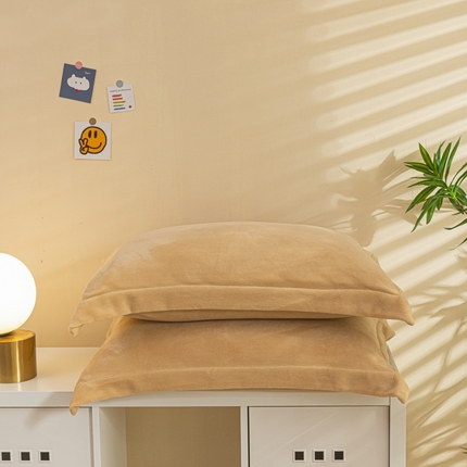 91家纺网 家纺一手货源 找家纺 （总）金喜 2025新款200g牛奶绒纯色单品枕套