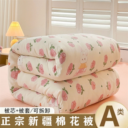 91家纺网 家纺一手货源 找家纺 （总）晓时候 2025新款印花水洗棉新疆棉花被可拆洗被子被芯冬被春秋被