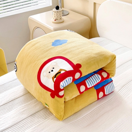 91家纺网 家纺一手货源 找家纺 （总）乐秀家纺 2025新款A类牛奶绒幼儿园被子可拆卸被套+被芯