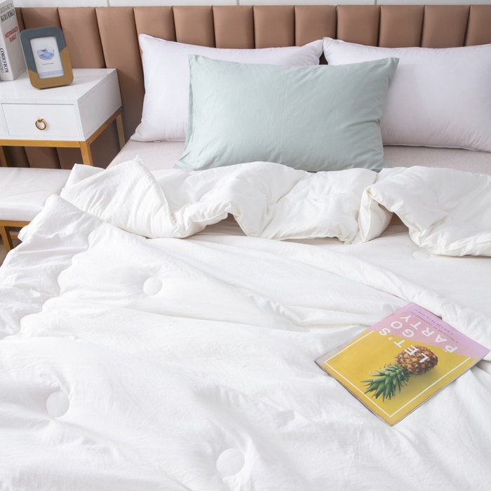 91家纺网 家纺一手货源 找家纺 梦莎被业 2025新款原棉被子被芯 软软米白