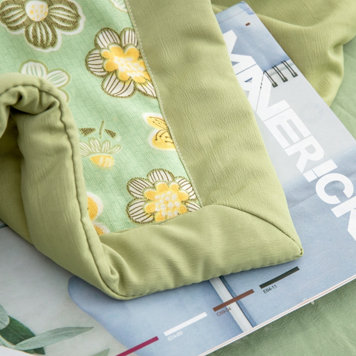 91家纺网 家纺一手货源 找家纺 梦莎被业 2025新款A类水洗棉麻夏凉被夏被四件套棉麻双层纱大豆夏被空调被直播热款-主图一 清凉一夏