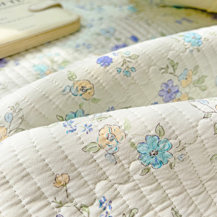 91家纺网 家纺一手货源 找家纺 2024新款水洗全棉牛奶绒床盖三件套 繁花似锦