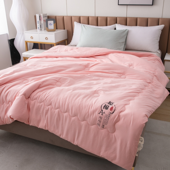 91家纺网 家纺一手货源 找家纺 梦莎被业 2025新款原棉被子被芯 软软粉玉