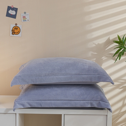 91家纺网 家纺一手货源 找家纺 （总）金喜 2025新款200g牛奶绒纯色单品枕套