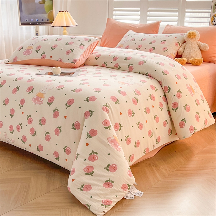 91家纺网 家纺一手货源 找家纺 晓时候 2025新款印花水洗棉新疆棉花被可拆洗被子被芯冬被春秋被 曼塔玫瑰