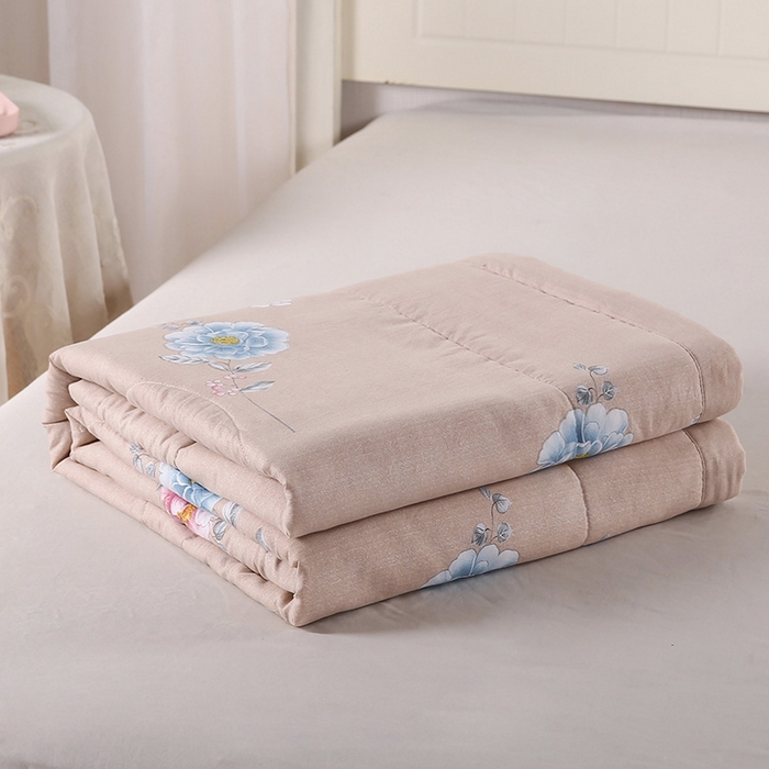 91家纺网 家纺一手货源 找家纺 梦莎被业 2025新款水洗棉印花亲肤可水洗夏凉被空调被四季被夏被被子被芯 国色天香驼