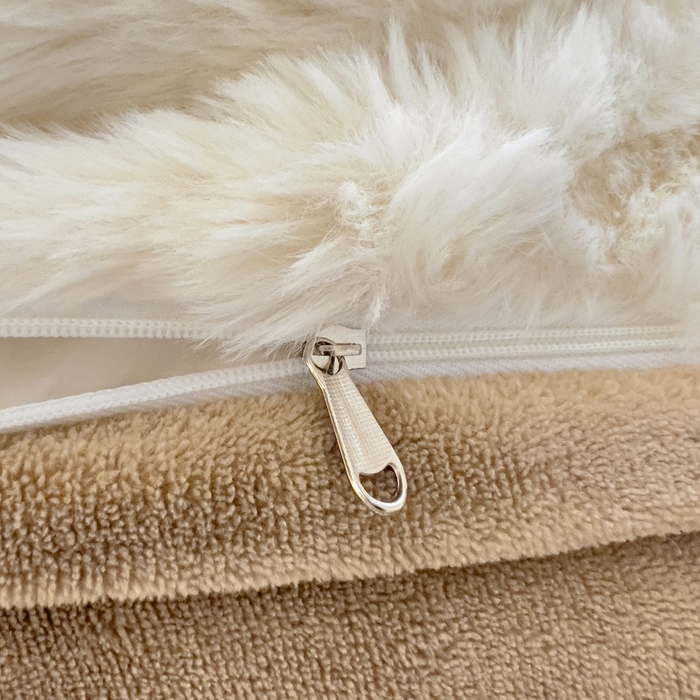 91家纺网 家纺一手货源 找家纺 米莱家纺 2024新款兔毛法式花边牛奶绒四件套 泡芙白咖