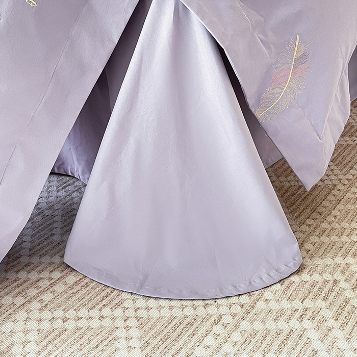 91家纺网 家纺一手货源 找家纺 【A类母婴级】加厚保暖全棉磨毛四件套纯棉刺绣床单被套轻奢风床笠款纯色简约床上用品 洛依-莓蓝