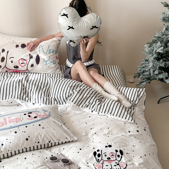 91家纺网 家纺一手货源 找家纺 （总）2024春季新品毛巾绣13370全棉卡通系列四件套