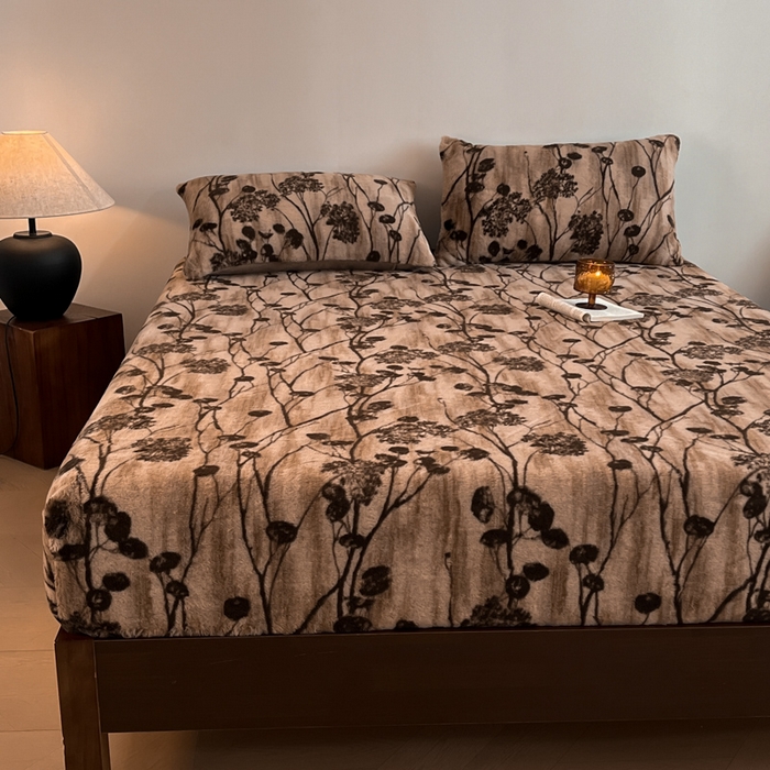 91家纺网 家纺一手货源 找家纺 子曰 2025新款加厚美拉德兔绒床笠床褥子床护垫 美拉德-夜影