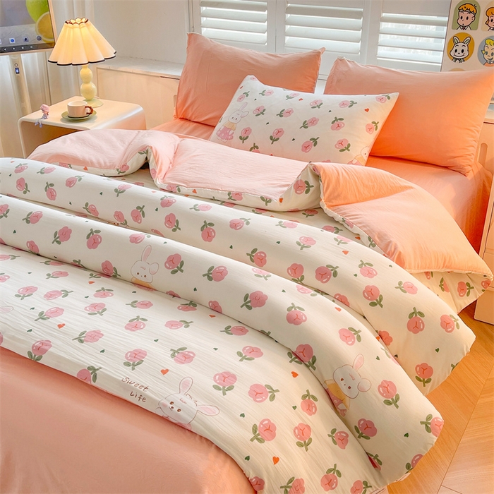 91家纺网 家纺一手货源 找家纺 晓时候 2025新款印花水洗棉新疆棉花被可拆洗被子被芯冬被春秋被 曼塔玫瑰