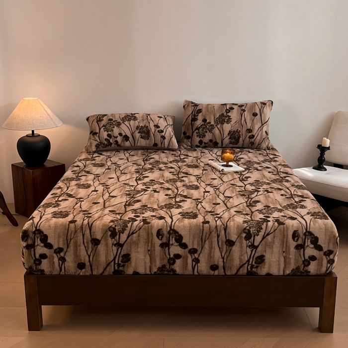 91家纺网 家纺一手货源 找家纺 子曰 2025新款加厚美拉德兔绒床笠床褥子床护垫 美拉德-夜影