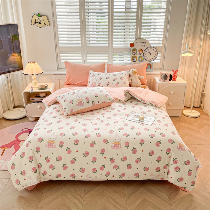 91家纺网 家纺一手货源 找家纺 晓时候 2025新款印花水洗棉新疆棉花被可拆洗被子被芯冬被春秋被 曼塔玫瑰