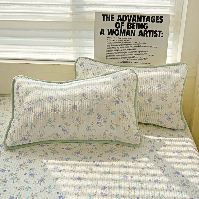 91家纺网 家纺一手货源 找家纺 2024新款水洗全棉牛奶绒床盖三件套 繁花似锦