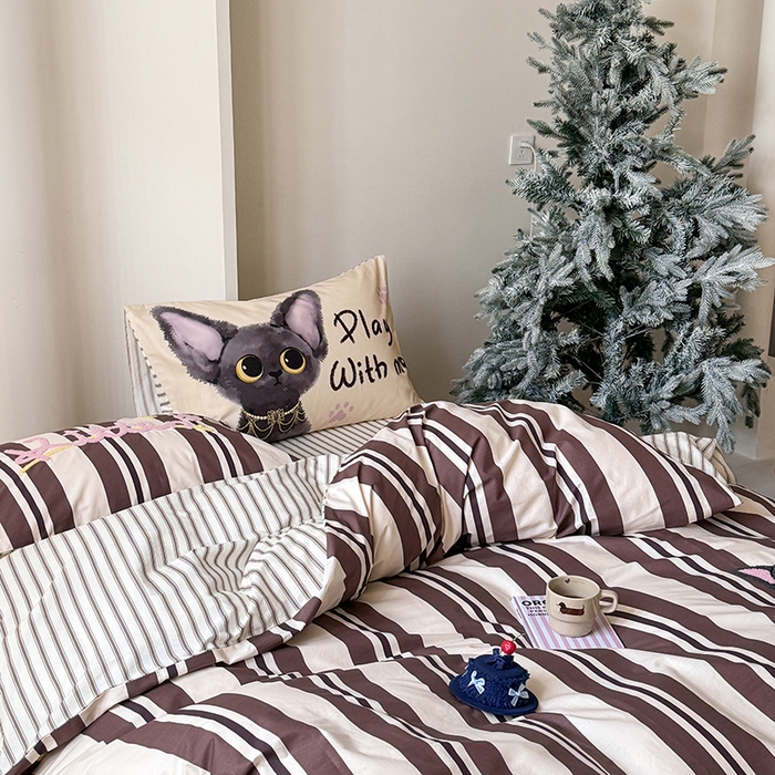 91家纺网 家纺一手货源 找家纺 2024春季新品毛巾绣13370全棉卡通系列四件套 德文