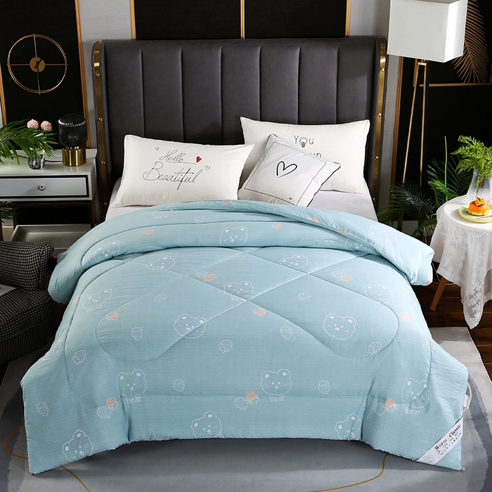 91家纺网 家纺一手货源 找家纺 梦莎被业 2025新款水洗棉印花舒适春秋被四季被夏被冬被被子被芯 浪漫之夜