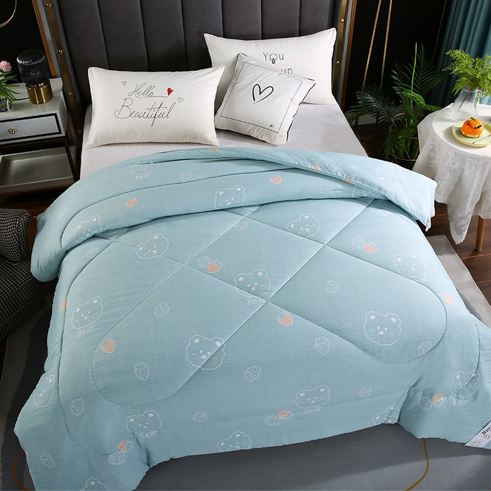 91家纺网 家纺一手货源 找家纺 梦莎被业 2025新款水洗棉印花舒适春秋被四季被夏被冬被被子被芯 浪漫之夜