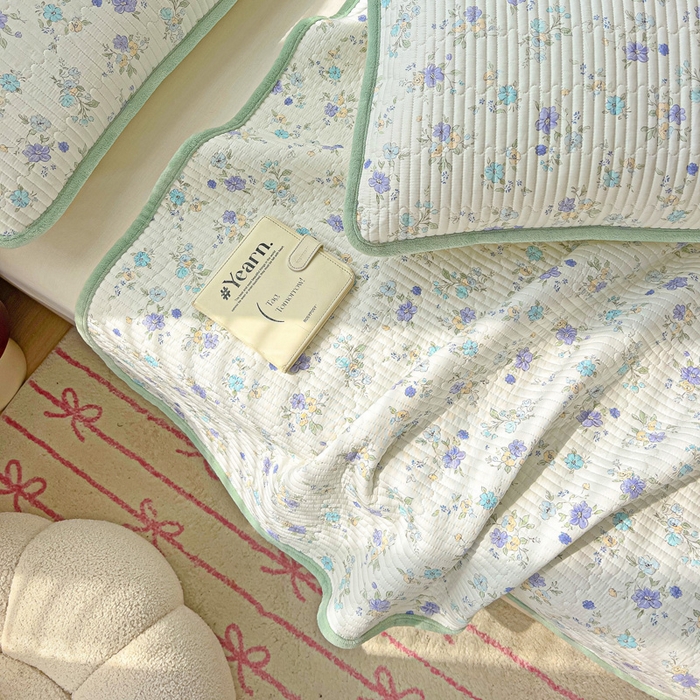 91家纺网 家纺一手货源 找家纺 2024新款水洗全棉牛奶绒床盖三件套 繁花似锦