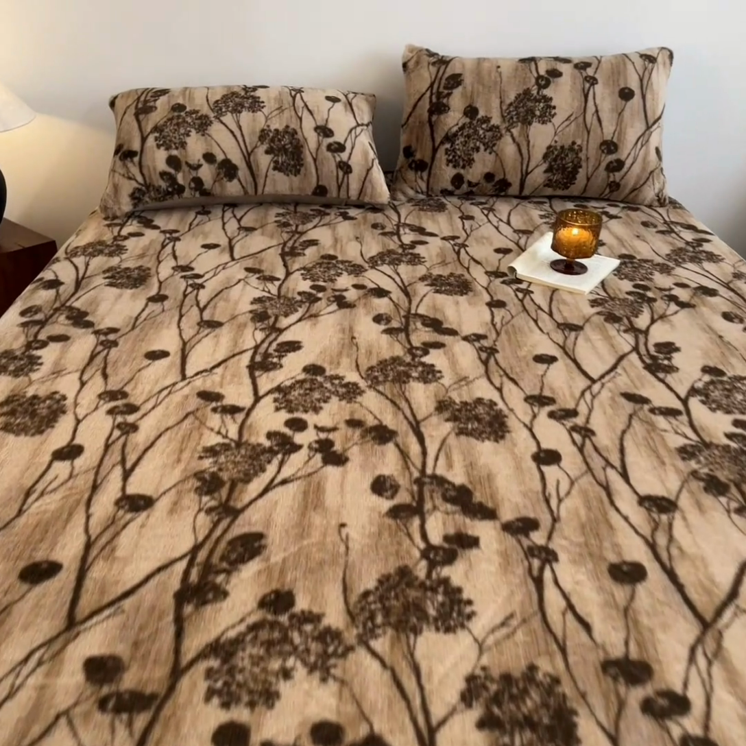 91家纺网 家纺一手货源 找家纺 子曰 2025新款加厚美拉德兔绒床笠床褥子床护垫 美拉德-夜影