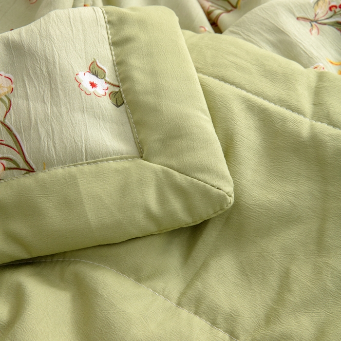 91家纺网 家纺一手货源 找家纺 梦莎被业 2025新款A类水洗棉麻夏凉被夏被四件套棉麻双层纱大豆夏被空调被直播热款-主图一 夏日风情