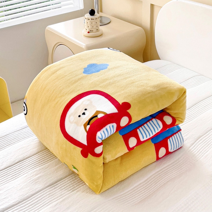 91家纺网 家纺一手货源 找家纺 乐秀家纺 2025新款A类牛奶绒幼儿园被子可拆卸被套+被芯 卡通汽车