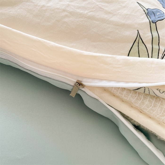 91家纺网 家纺一手货源 找家纺 晓时候 2025新款印花水洗棉新疆棉花被可拆洗被子被芯冬被春秋被 花园兔