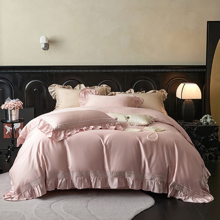 91家纺网 家纺一手货源 找家纺 （总）淼铭家纺 2025新款柔丝棉法式四件套-露易丝