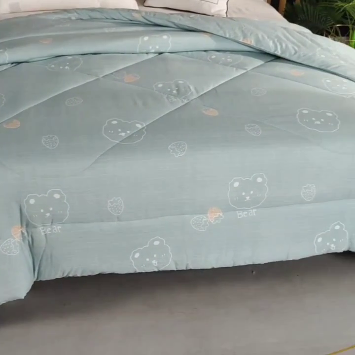 91家纺网 家纺一手货源 找家纺 梦莎被业 2025新款水洗棉印花舒适春秋被四季被夏被冬被被子被芯 浪漫之夜