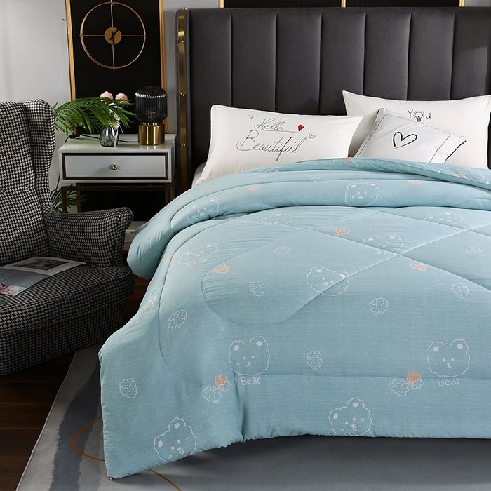 91家纺网 家纺一手货源 找家纺 梦莎被业 2025新款水洗棉印花舒适春秋被四季被夏被冬被被子被芯 浪漫之夜